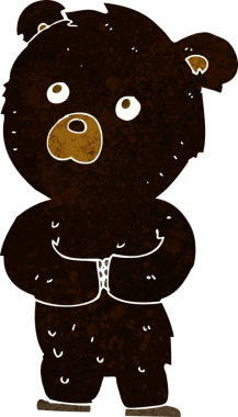 bir insan tarafından çizilmiş siyah ayı yavrusu.