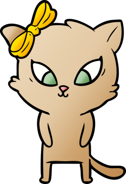 Bir insan tarafından çizilmiş çizgi film kedisi.