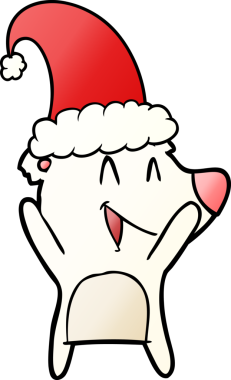 Bir insan tarafından çizilmiş gülen kutup ayısı çizgi filmi.