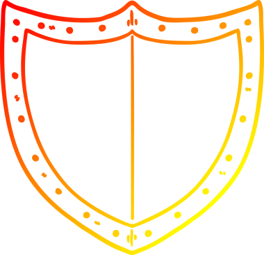 Bir insan tarafından çizilmiş karikatür kalkanının sıcak gradyan çizimi