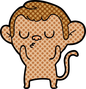 Bir insan tarafından çizilmiş çizgi maymun.