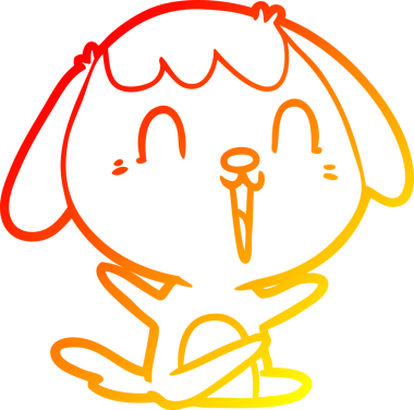 Bir insanın çizdiği ağlayan şirin bir köpeğin sıcak çizgi çizimi.