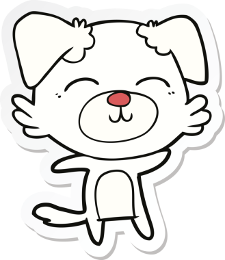 Bir insan tarafından çizilmiş bir köpeğin çıkartması.