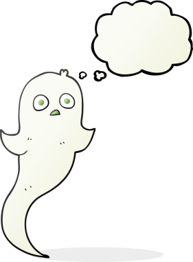 Serbest çizim düşünce baloncuğu cadılar bayramı hayaleti bir insan tarafından çizildi