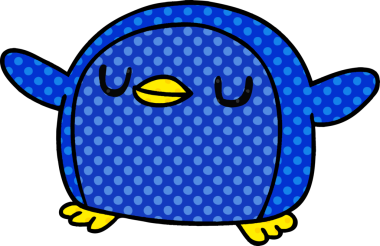 Bir insan tarafından çizilmiş sevimli bir penguen resmi.