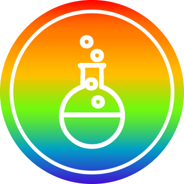 Bilim deneyi dairesel simgesi gökkuşağı gradyan bir insan tarafından çizilmiş
