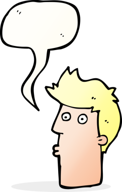 Bir insan tarafından çizilen konuşma baloncuğu ile bir adamı şaşırtan çizgi film.