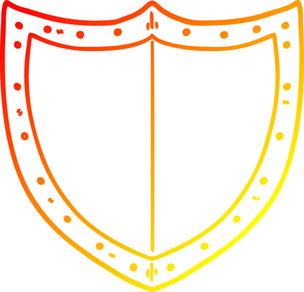 Bir insan tarafından çizilmiş karikatür kalkanının sıcak gradyan çizimi