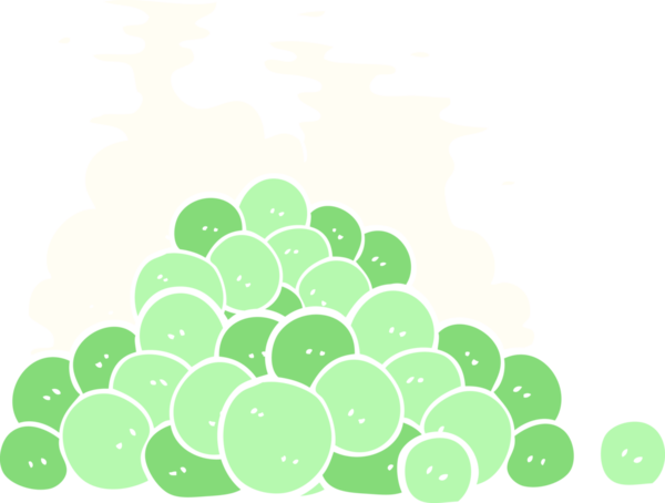 Bir insan tarafından çizilmiş bezelyelerin düz renk çizimi