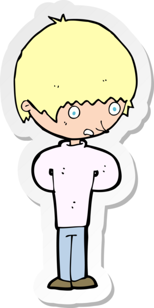 Bir insan tarafından çizilmiş bir çizgi film karakterinin çıkartması.