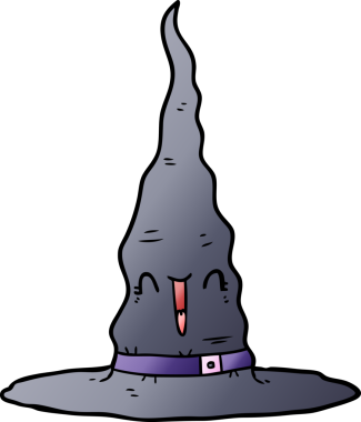 Bir insan tarafından çizilmiş cadı şapkası.