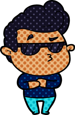 Bir insan tarafından çizilmiş havalı bir çizgi film.