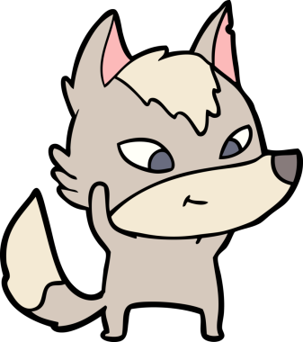 Bir insan tarafından çizilmiş dost canlısı bir kurt.