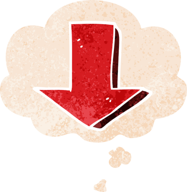 Bir insan tarafından çizilmiş grunge ile düşünce baloncuğu ile çizilmiş çizgi film sıkıntılı retro desen