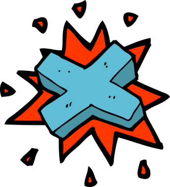 bir insan tarafından çizilmiş negatif haç sembolü.