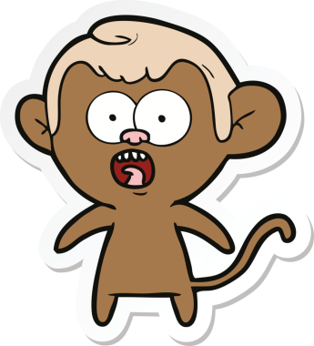 Bir insan tarafından çizilmiş bir karikatür çıkartması.