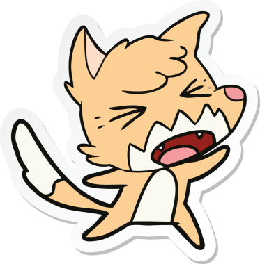 Bir insan tarafından çizilmiş kızgın bir tilkinin çıkartması.