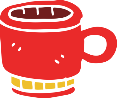 Bir insan tarafından çizilmiş karalama kahve kupası.