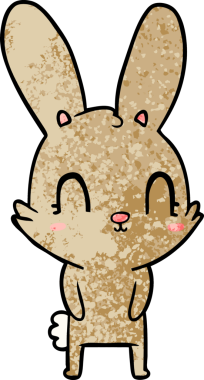 Bir insan tarafından çizilmiş şirin çizgi film tavşanı.