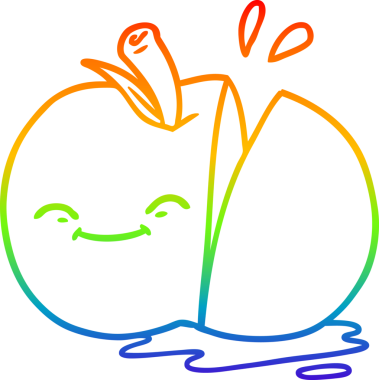 gökkuşağı gradyan çizgi çizimi Bir insan tarafından çizilmiş elma