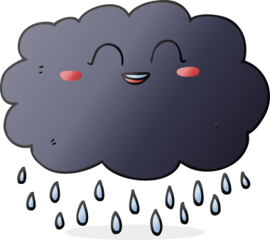 Bir insan tarafından çizilmiş karikatür yağmur bulutu