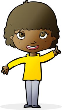 Bir insan tarafından çizilmiş bir fikri olan karikatür kadın.