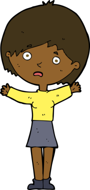 Bir insan tarafından çizilmiş endişeli bir karikatür.