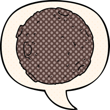 Bir insan tarafından çizilmiş çizgi roman tarzında konuşma baloncuğu olan çizgi film ayı.