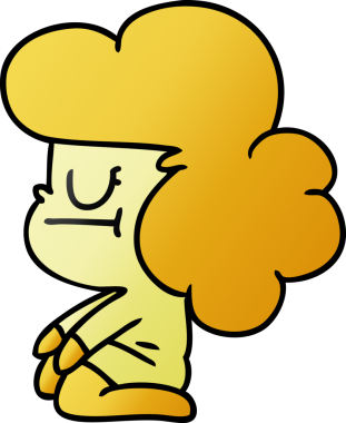 Bir insan tarafından çizilmiş kawaii uzaylı bir kızın serbest çizim çizimi.