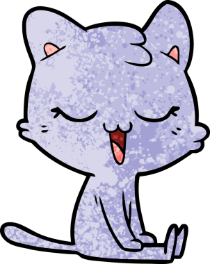 Bir insan tarafından çizilmiş çizgi film kedisi.