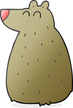 Bir insan tarafından çizilmiş serbest çizim çizgi film ayısı.