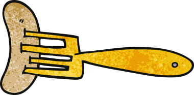 Bir insan tarafından çizilmiş çatalla çizilmiş bir karikatür.