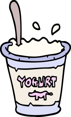 Bir insan tarafından çizilmiş karalama tarzı yoğurt.