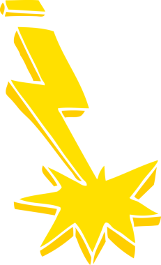 Bir insan tarafından çizilmiş karalama yıldırımı.