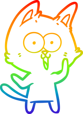 gökkuşağı gradyan çizimi bir insan tarafından çizilmiş komik bir çizgi film kedisi