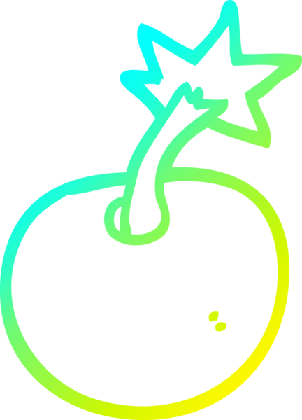 Bir insan tarafından çizilmiş yuvarlak çizgi film bombasının soğuk gradyan çizgisi.