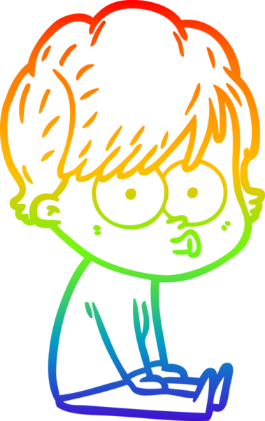 gökkuşağı gradyan çizimi bir insan tarafından çizilmiş bir karikatür kadın