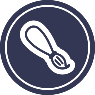 boya fırçası dairesel simgesi bir insan tarafından çizilmiş