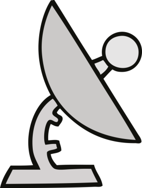 Bir insan tarafından çizilmiş güzel bir uydu karikatürü.