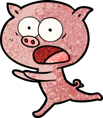 Bir insan tarafından çizilen çizgi filmdeki domuz.