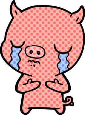 Bir insan tarafından çizilmiş domuz ağlaması.