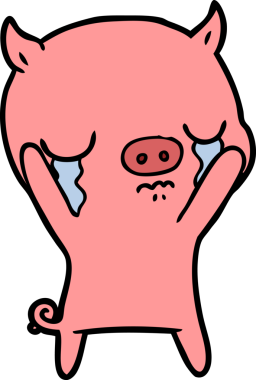 Bir insan tarafından çizilmiş domuz ağlaması.