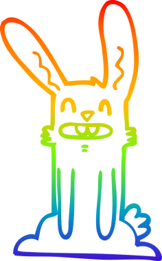 gökkuşağı gradyan çizgi çizimi bir insan tarafından çizilmiş bir çizgi tavşan