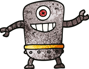 Bir insan tarafından çizilmiş karalama robotu.