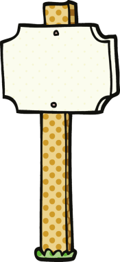 bir insan tarafından çizilmiş çizgi roman tarzı çizgi film tabelaları