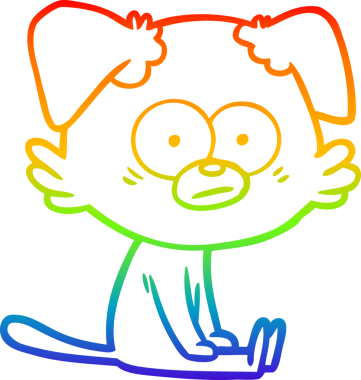 gökkuşağı gradyan çizimi bir insan tarafından çizilmiş sinirli bir köpek çizgi filmi