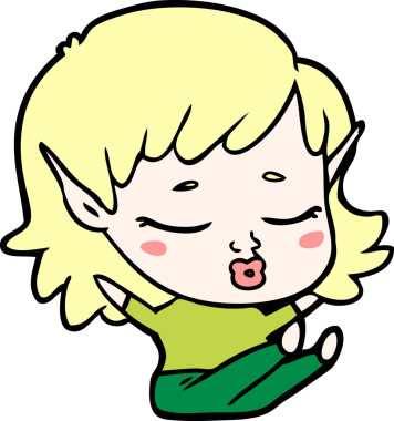 Bir insan tarafından çizilmiş güzel bir elf kızı.