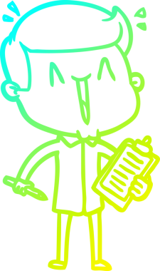 Bir insan tarafından çizilmiş mutlu bir adamın soğuk çizgi çizimi.