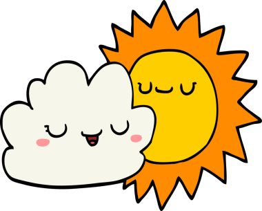 bir insan tarafından çizilmiş güneş ve bulut