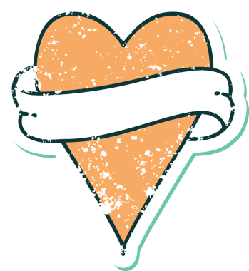 Bir insan tarafından çizilmiş kalp ve bayrağın sembolik depresif dövme şekli